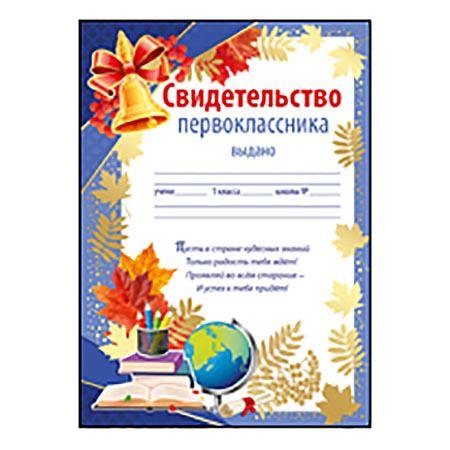 Свидетельство первоклассника