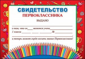 Удостоверение первоклассника