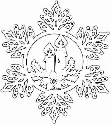 Вытынанка Снежинка с рисунком внутри