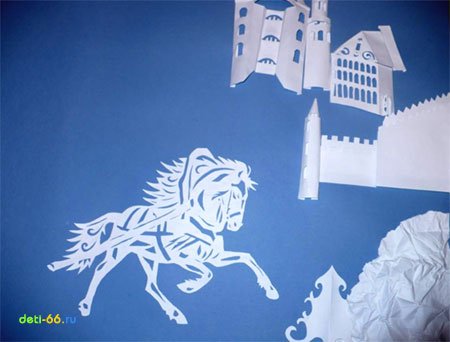 Снежная Королева в санях вытынанка