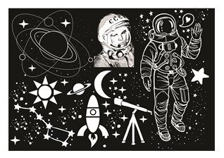Трафареты на окна космос
