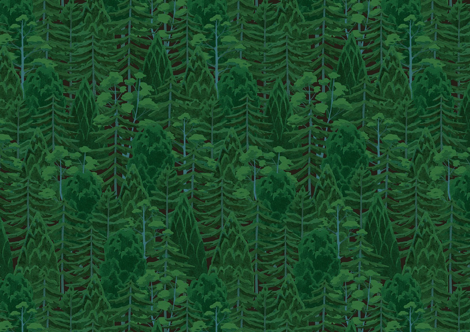 Бесшовный узор лес