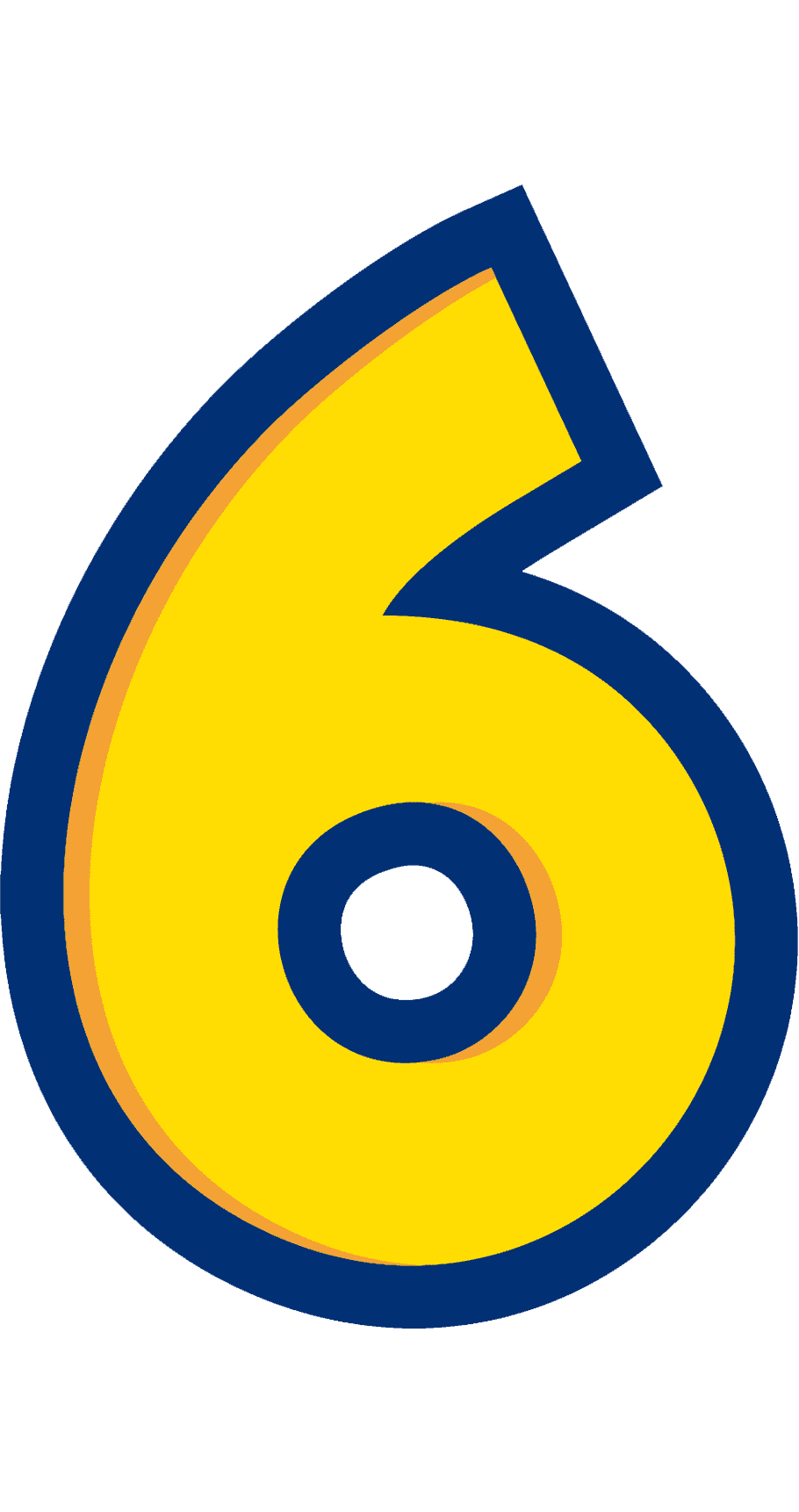 6. Цифра 6 желтая на прозрачном фоне. Желтые цифры на синем фоне. 6 (Число). Цифра 6.