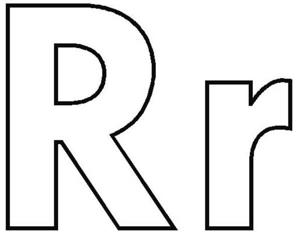 Печатается большими буквами. Английская буква r. Трафарет буквы r. Буквы для распечатки. Большая буква r.