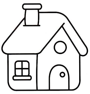 Трафарет домика для аппликации
