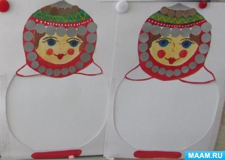 Раскраска матрёшка для детей 3-4 лет