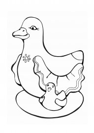 Утка раскраска