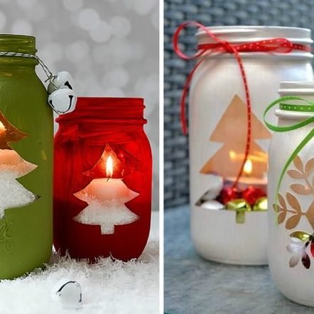 Новогодний подсвечник из банки