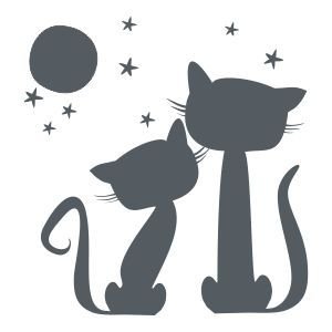 Трафареты на окна котята