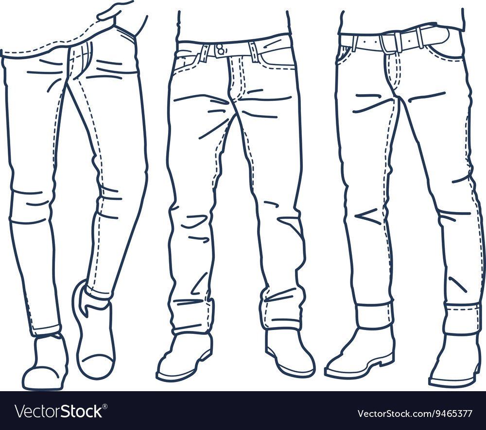 Нарисовать джинсы мужские