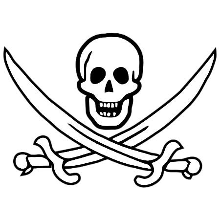 Пиратский знак трафарет