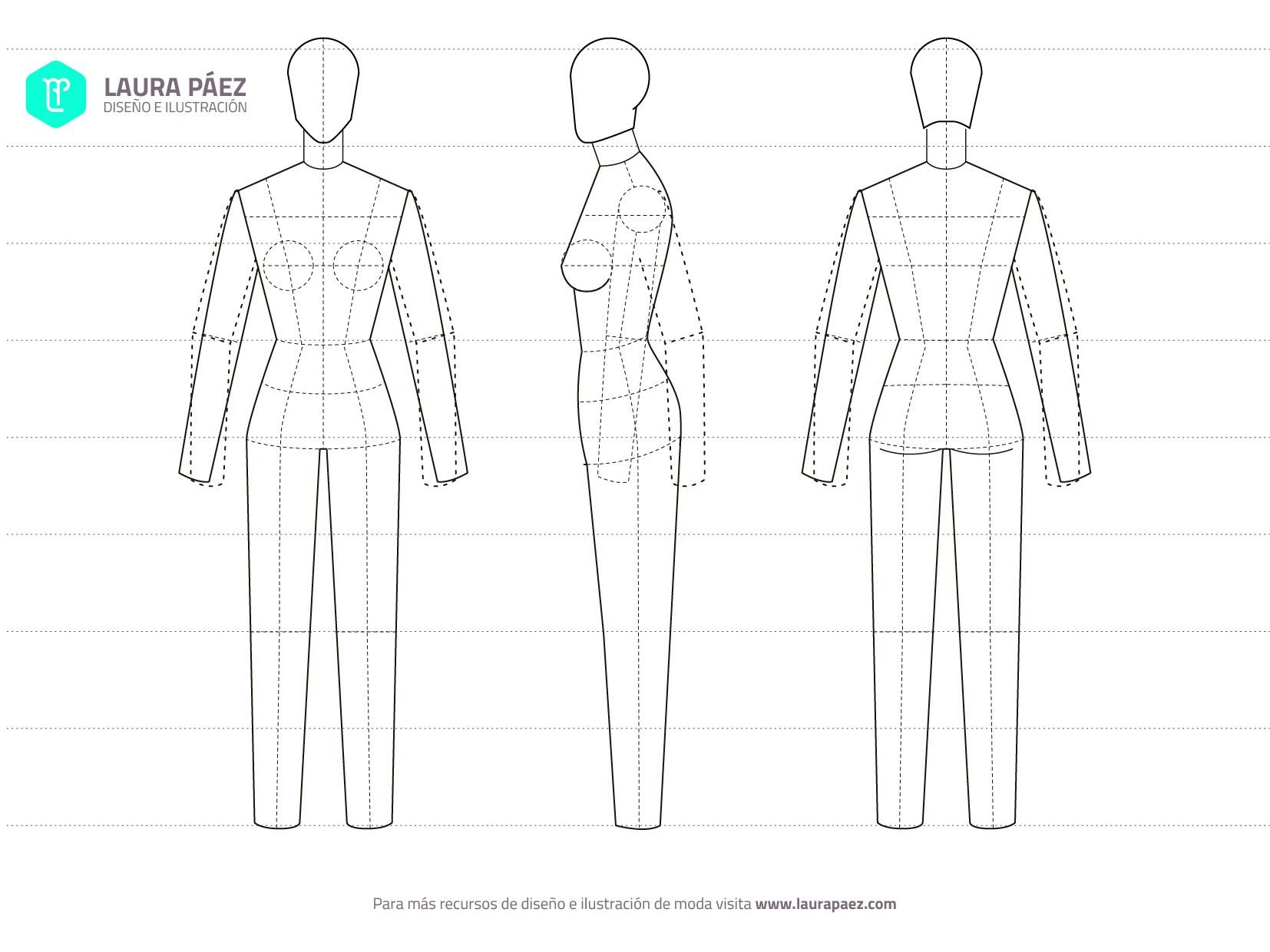 Шаблон для технического рисунка одежды мужской