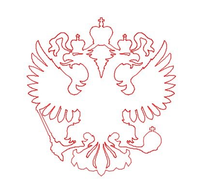 Двуглавый орёл герб России контур