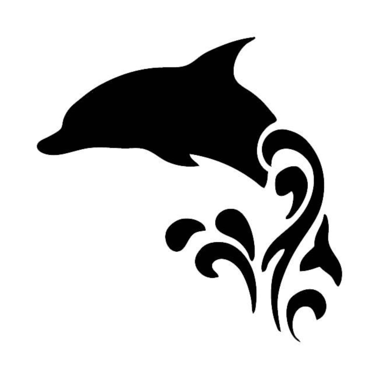 Дельфин трафарет