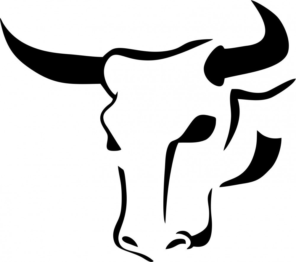 Логотипы быков. Стилизованная голова быка. Силуэт головы быка. Морда быка. Очертания головы быка.