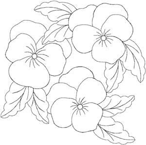 Фиалка эскиз для вышивки