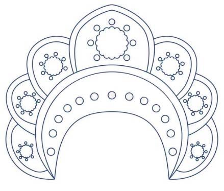 Кокошник трафарет