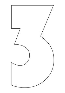 Цифра 3 трафарет