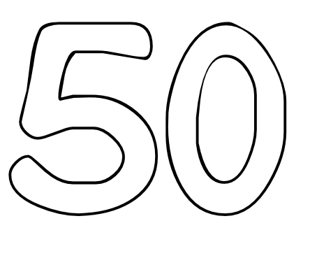 Цифра 50 трафарет