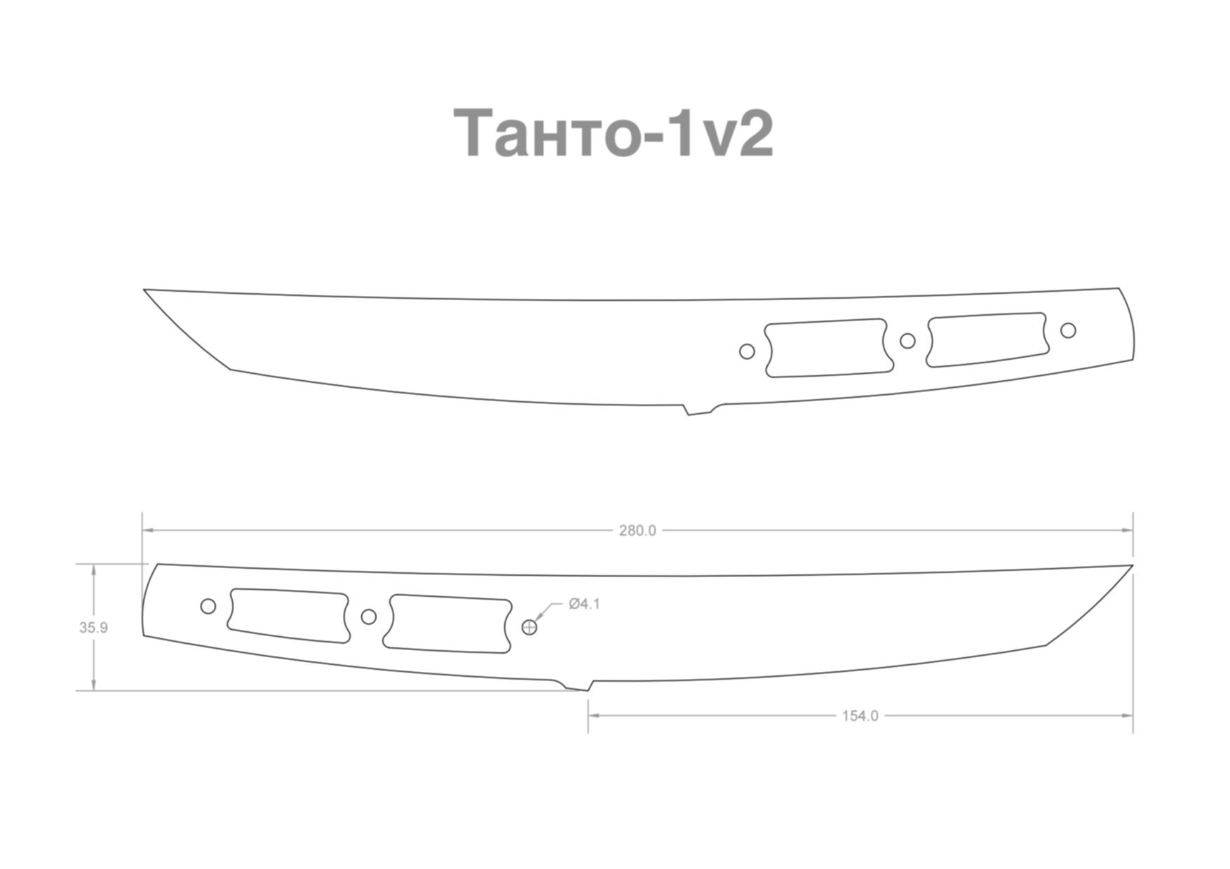 Схема ножа танто