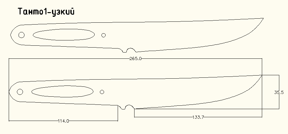 Схема ножа танто