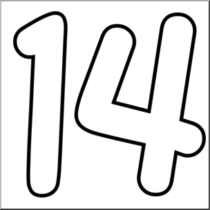 Цифра 14 трафарет