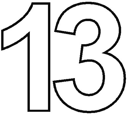 Цифра 13 трафарет