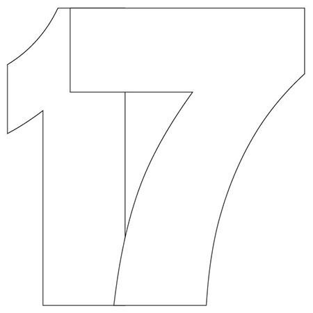 Цифра 17 трафарет