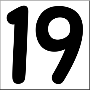 Цифра 19 трафарет