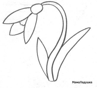 Подснежник раскраска