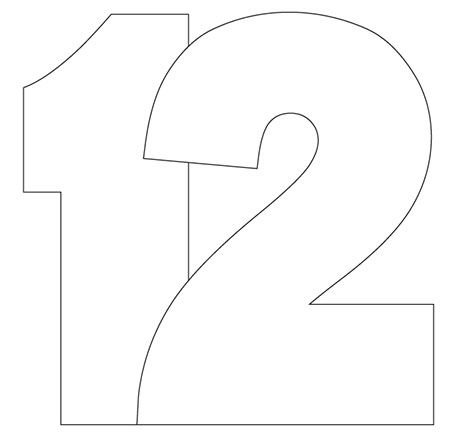 Цифра 12 трафарет для торта
