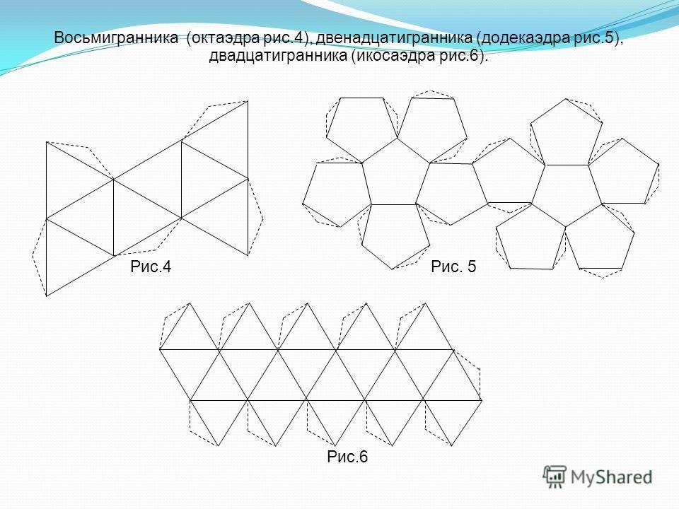 Модель октаэдра. Развертка правильного икосаэдра. Усечённый икосаэдр схема. Развертки правильных многогранников додекаэдр. Развертка усеченного кубооктаэдра.
