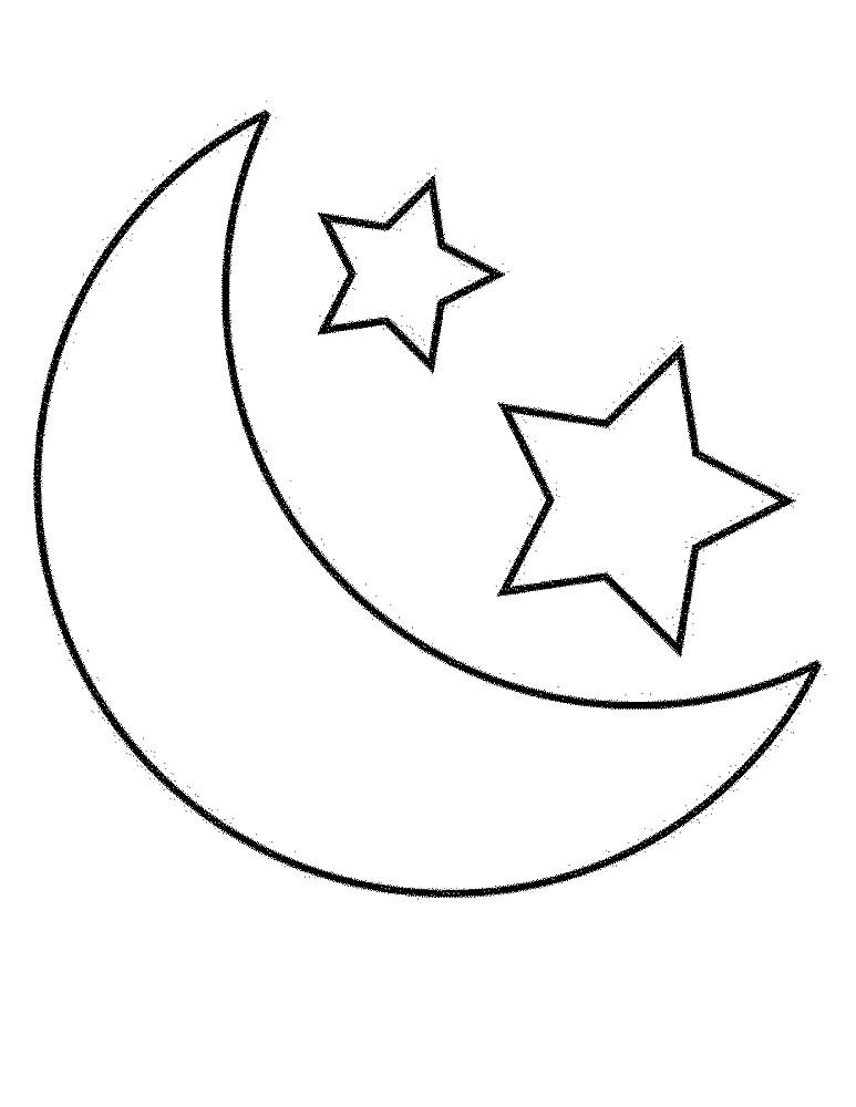 Шаблон луны для вырезания из бумаги. Луна раскраска для детей. Месяц раскраска. Трафарет месяца для вырезания. Раскраска месяц и звезды.