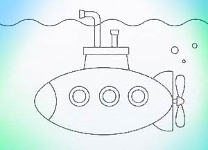 Подводная лодка аппликация для детей