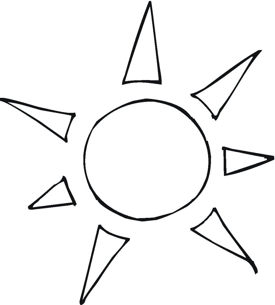 Шаблон солнца с лучами для вырезания