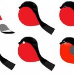 Трафарет снегиря для аппликации