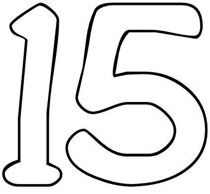 Цифра 15 трафарет