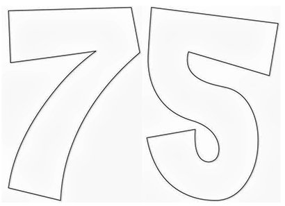 Трафарет цифры 75 для вырезания