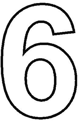 Цифра 6 на весь лист а4