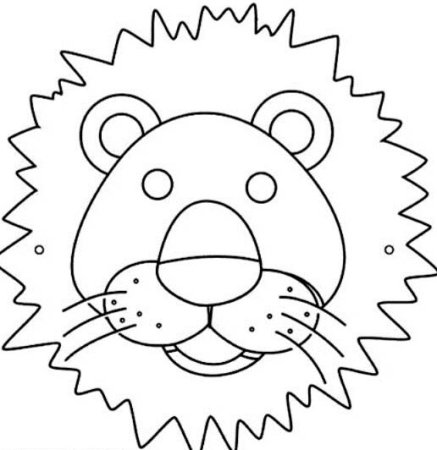Шаблон голова льва для аппликации из листьев (46 фото)