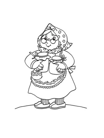 Раскраска бабушка