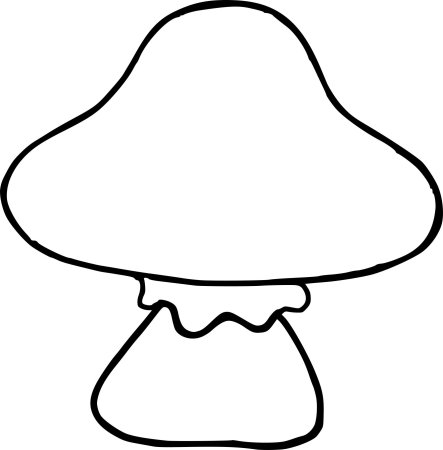 Ребенок и мухомор для раскрашивания