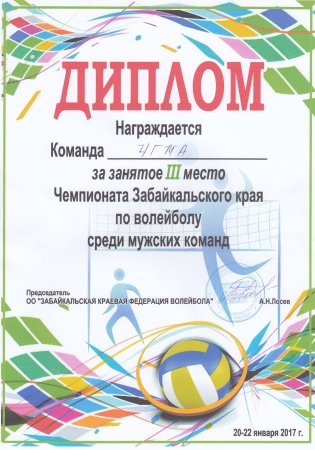 Грамота волейбол