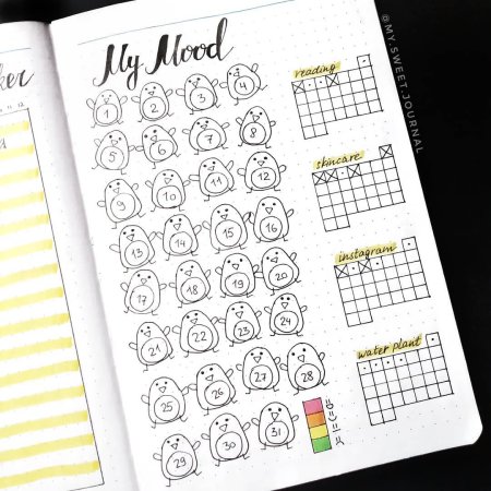 Bullet Journal трекер настроения декабрь