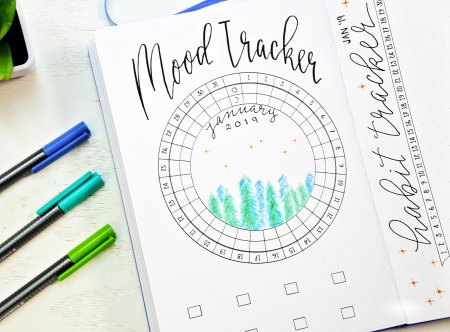 Bullet Journal трекер настроения декабрь