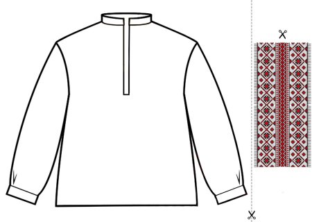 Рисование русская рубаха