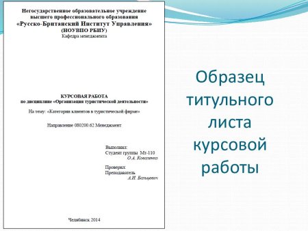 Как выглядит титульная страница реферата
