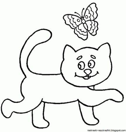 Котенок раскраска для малышей