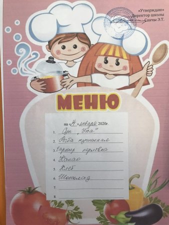 Стенд для меню в столовой