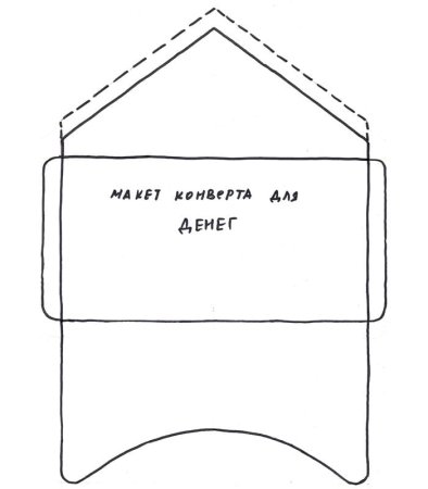 Макет подарочного конверта для денег